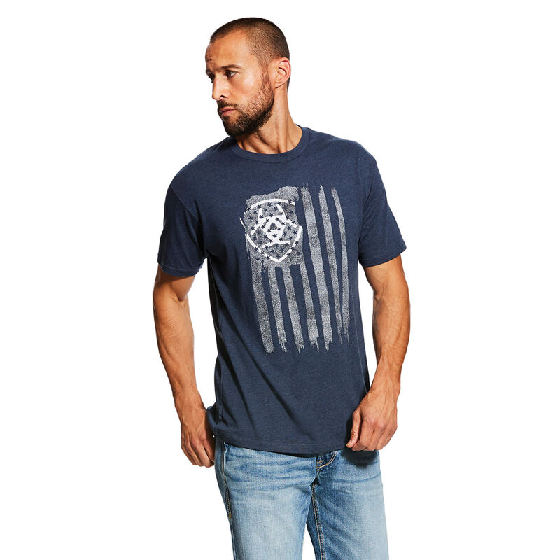 Ariat T-Shirts Herren - Vertical Flag Navy ( URSIT-2174 )